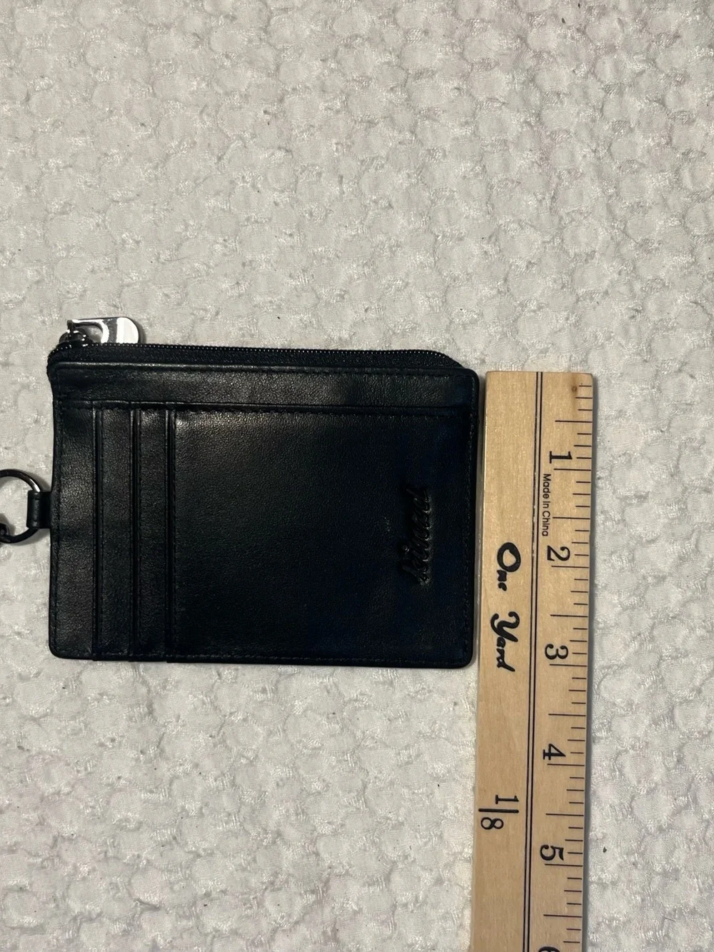 Kinzd Black Leather Card Holder Lanyard Wallet